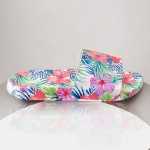 Women's Floral Slide Sandals/ Unisex Flip Flops/ Comfort Footbed/ Casual Sandals